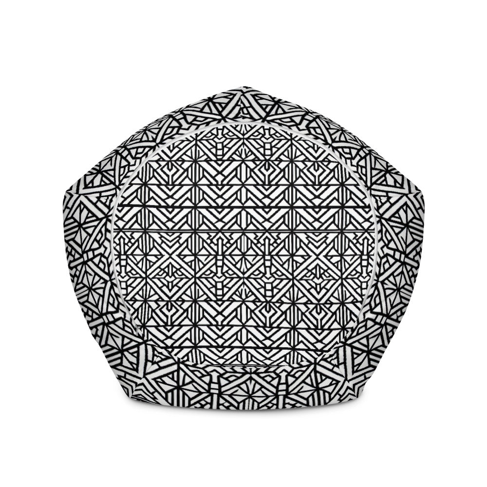 Black & White African Designed Bean Bag Chair Cover