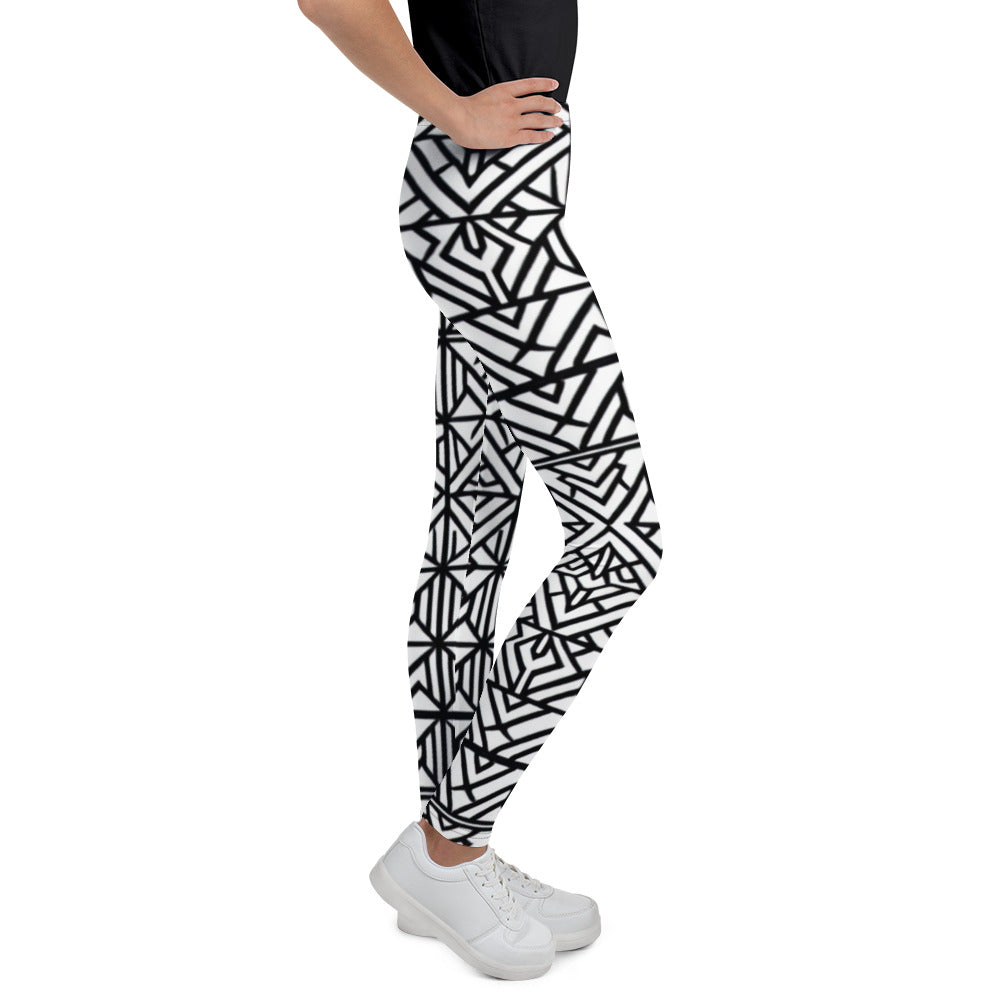 Black & White African design on - Youth Leggings