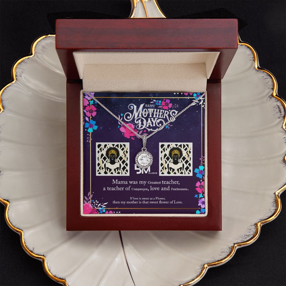 White gold dipped high quality crystal encrusted Eternal hope pendant & necklace & chain for Beautiful, strong Black Mother