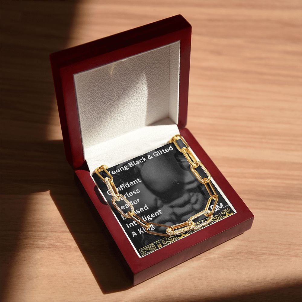 Young, Black & Gifted, Large link Forever Chain – perfect gift for black men, black man Gift