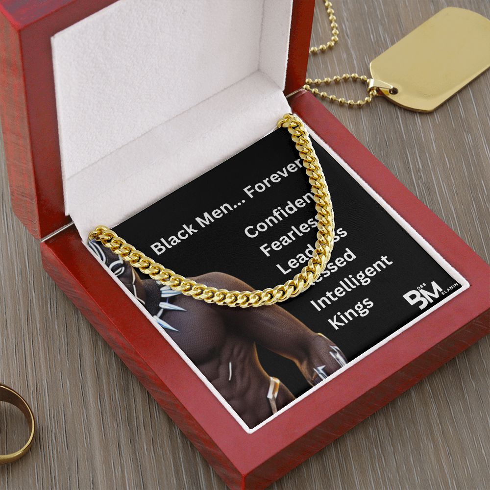 Cuban Link Chain, polished stainless steel. perfect gift for black men, black man Gift
