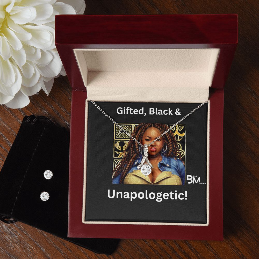 unapologetic strong Black Woman - perfect Jewelry Gift Matching Earrings & Pendant with chain