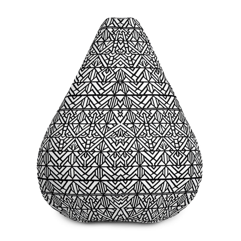 Black & White African Designed Bean Bag Chair Cover