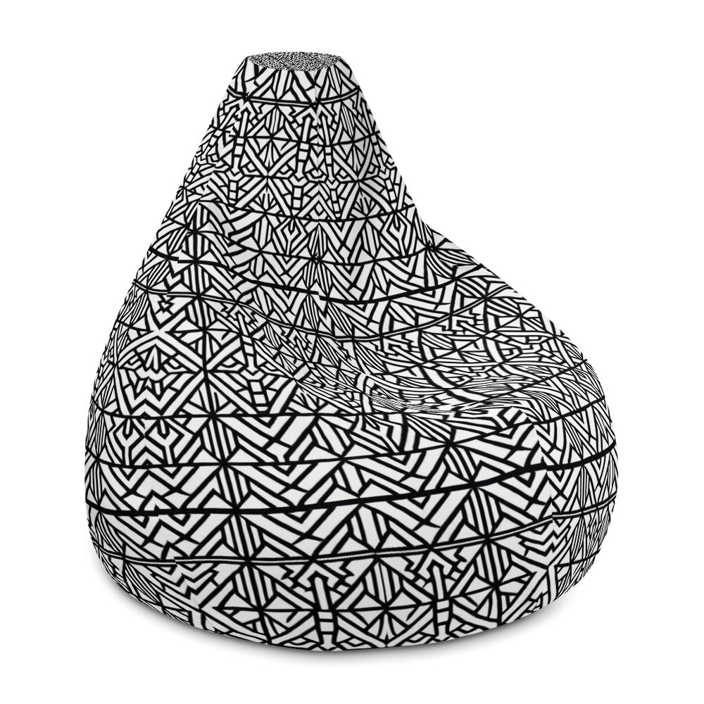 Black & White African Designed Bean Bag Chair Cover