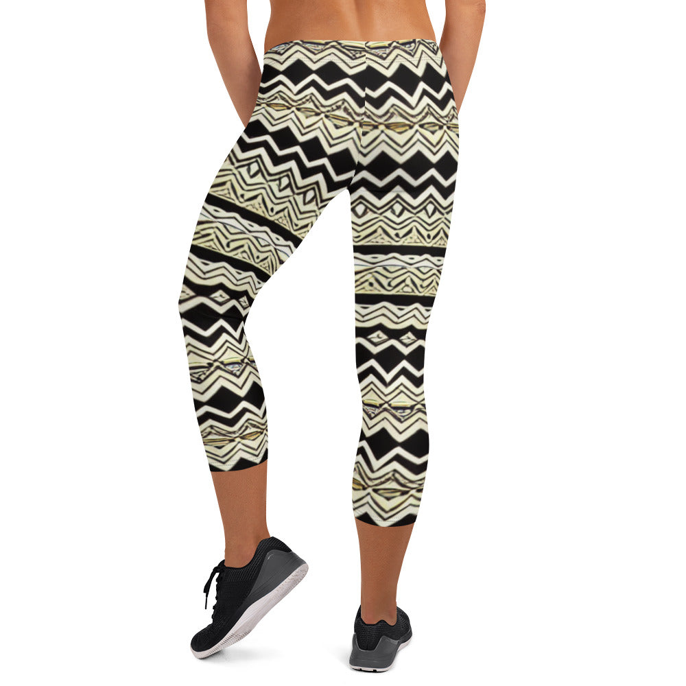 All-over African Print Capri Leggings