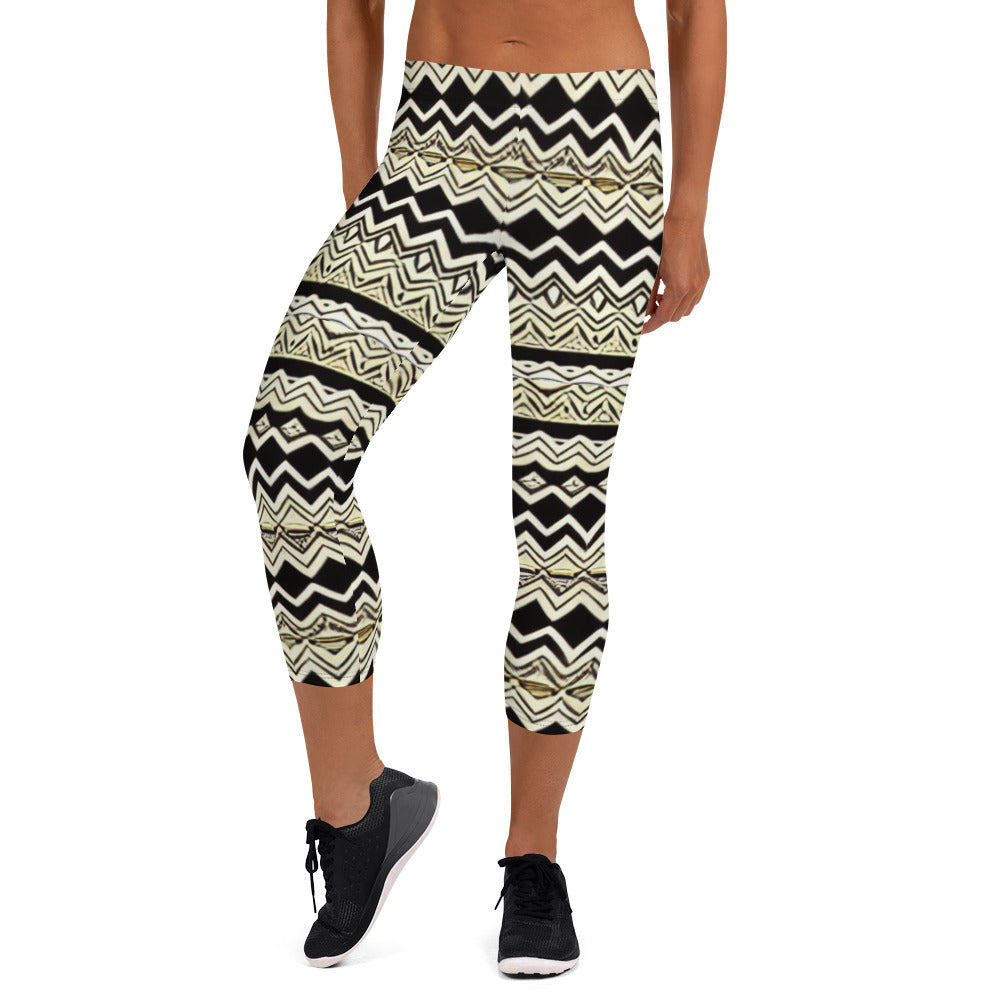 All-over African Print Capri Leggings