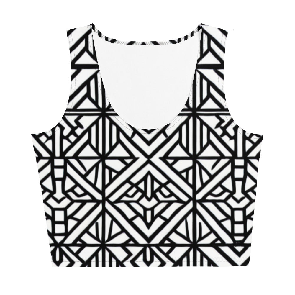 Black & White African Style Design Crop Top