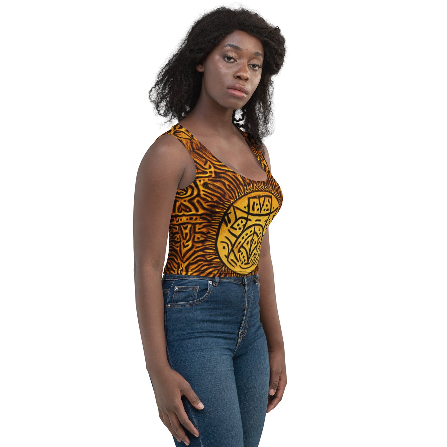 All-over African styled Crop Top