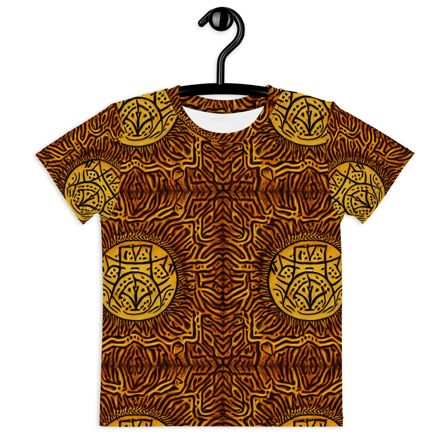 African Print Style Kids crew neck t-shirt