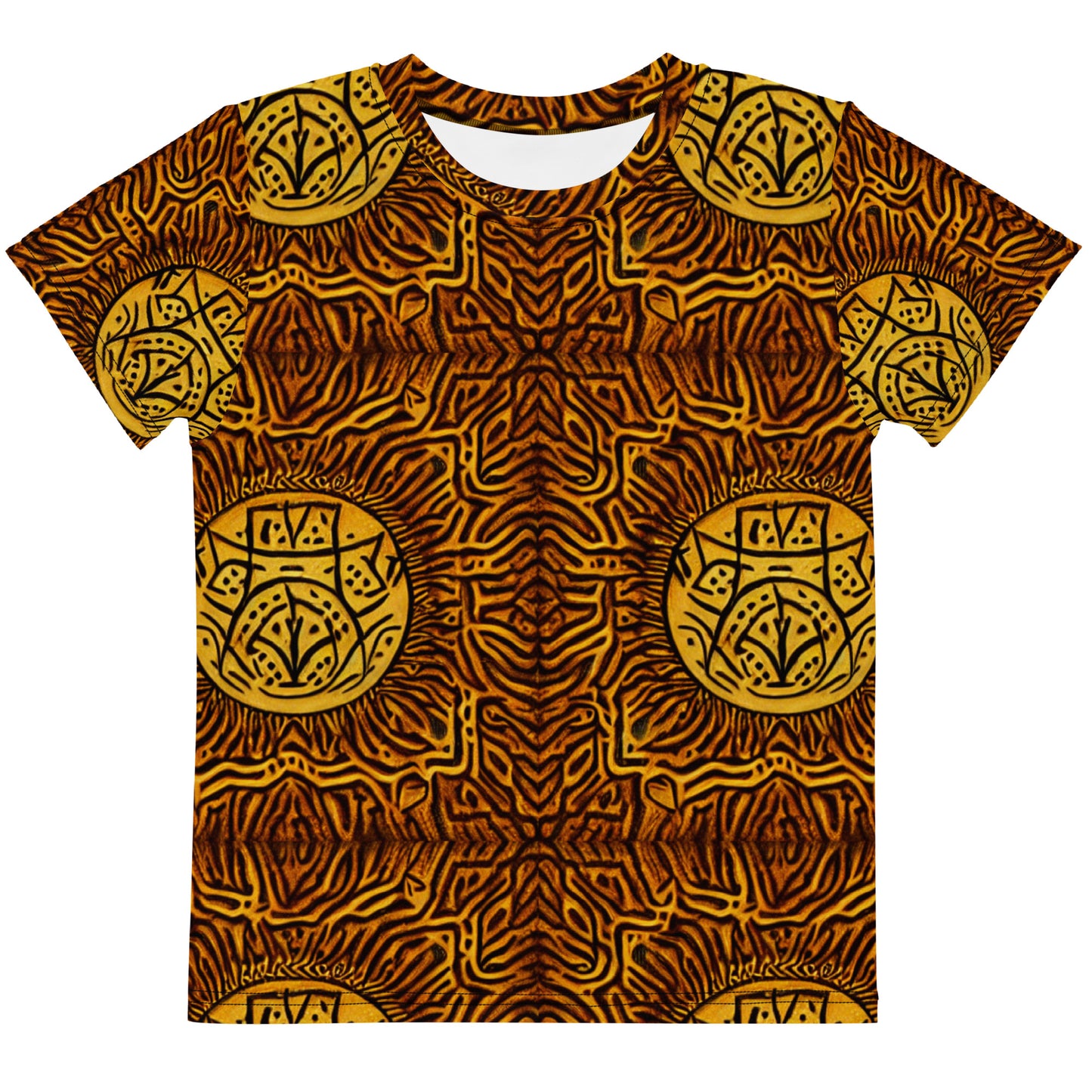 African Print Style Kids crew neck t-shirt