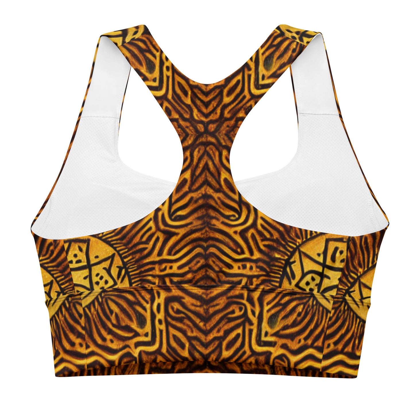 All-over African Print Longline sports bra