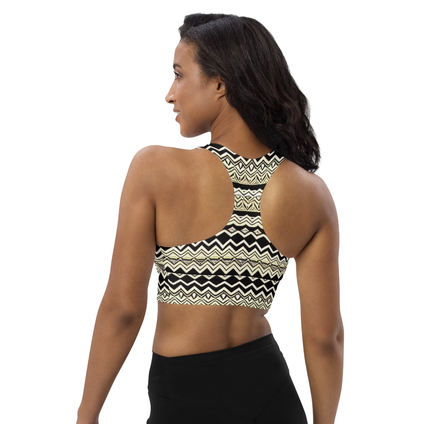 All-Over African Design Style for- Longline sports bra