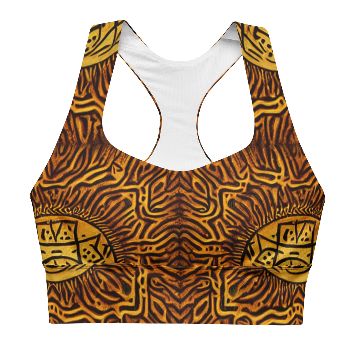 All-over African Print Longline sports bra