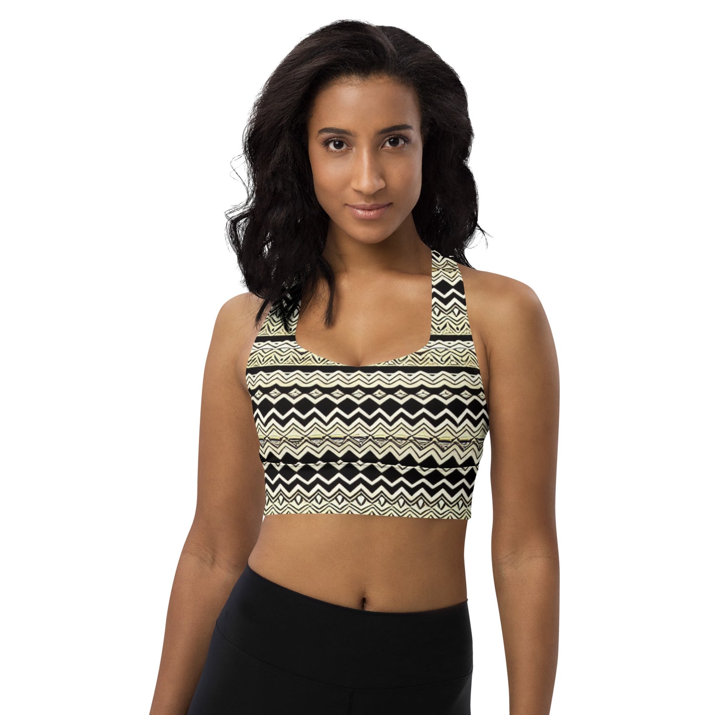 All-Over African Design Style for- Longline sports bra