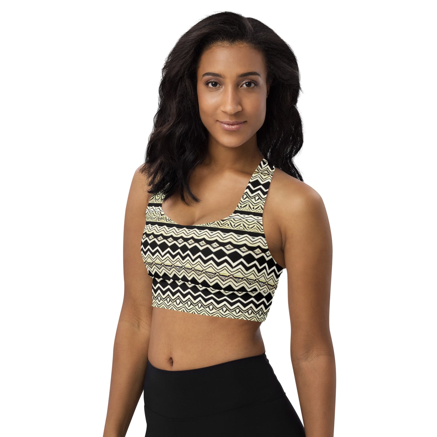 All-Over African Design Style for- Longline sports bra