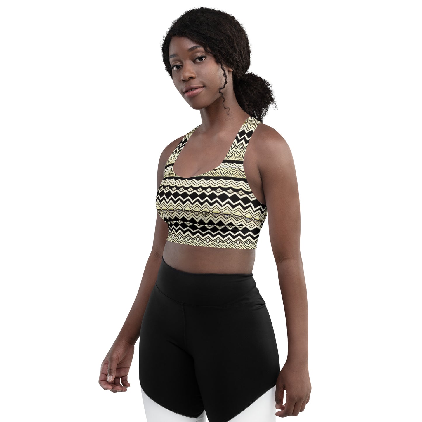 All-Over African Design Style for- Longline sports bra