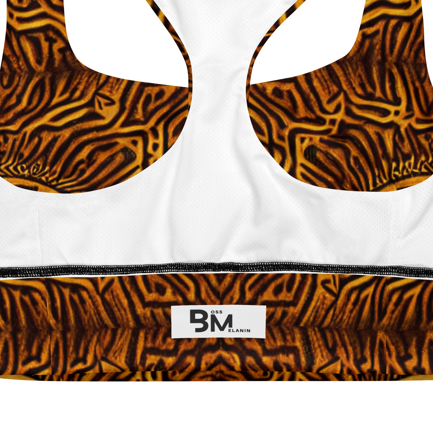 All-over African Print Longline sports bra