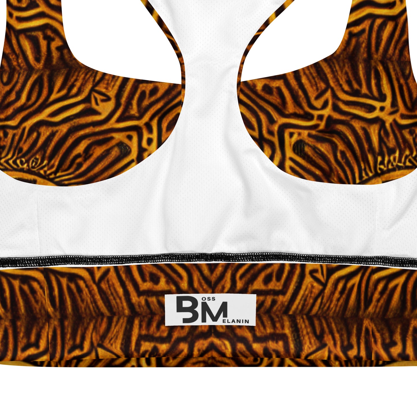 All-over African Print Styled Longline sports bra