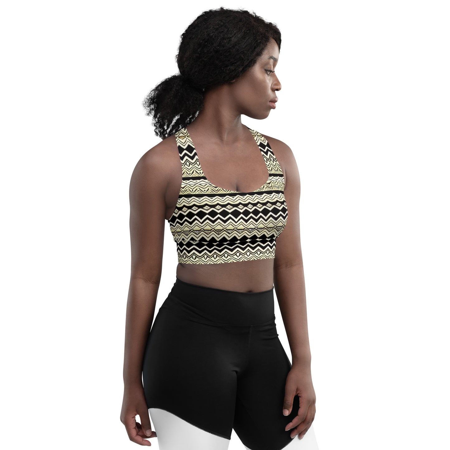 All-Over African Design Style for- Longline sports bra