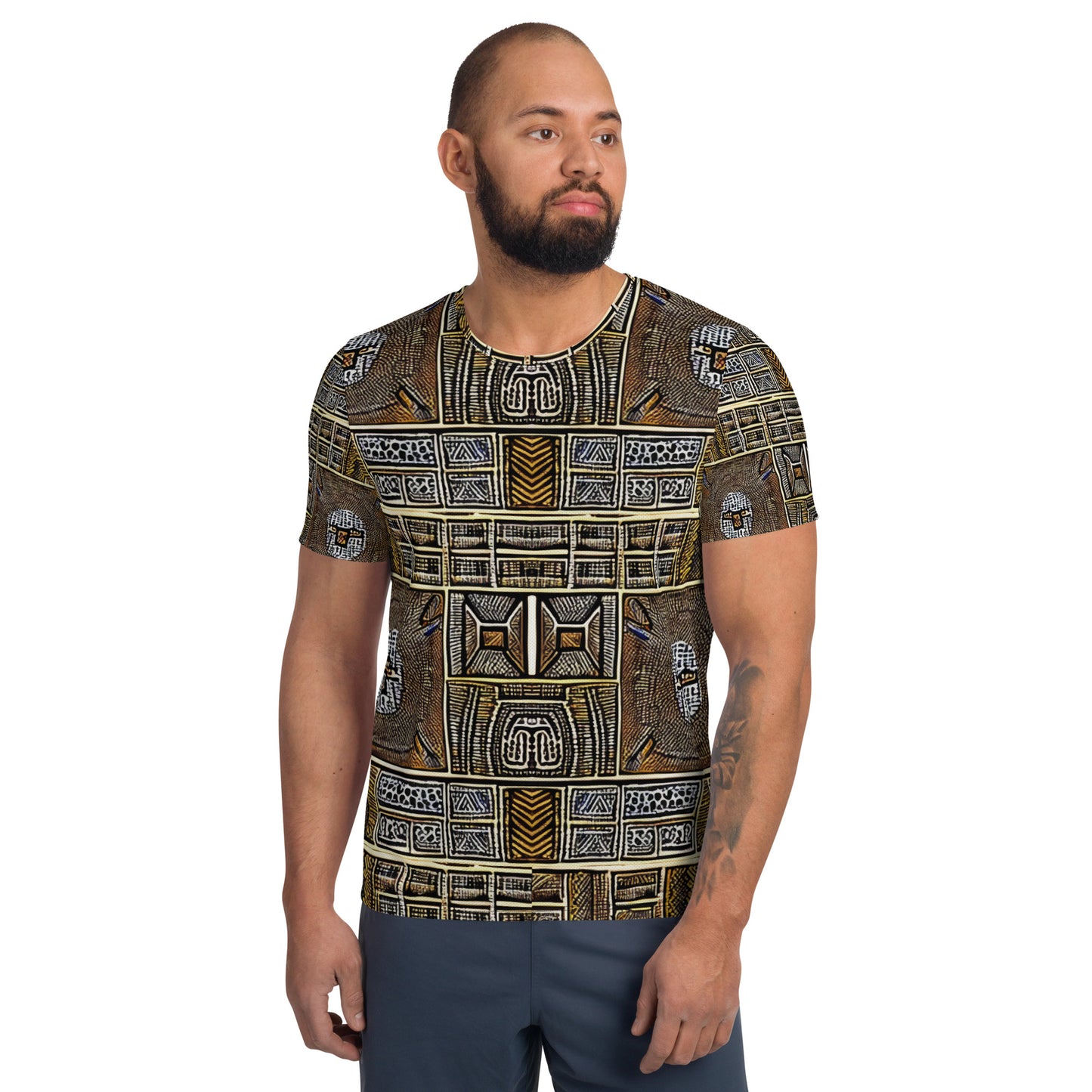 African All-Over Print Men's Athletic T-shirt - from Boss Melanin