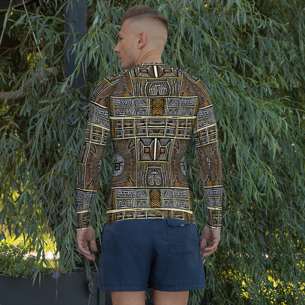 African Print Design Men's Rash Guard - By Boss Melanin