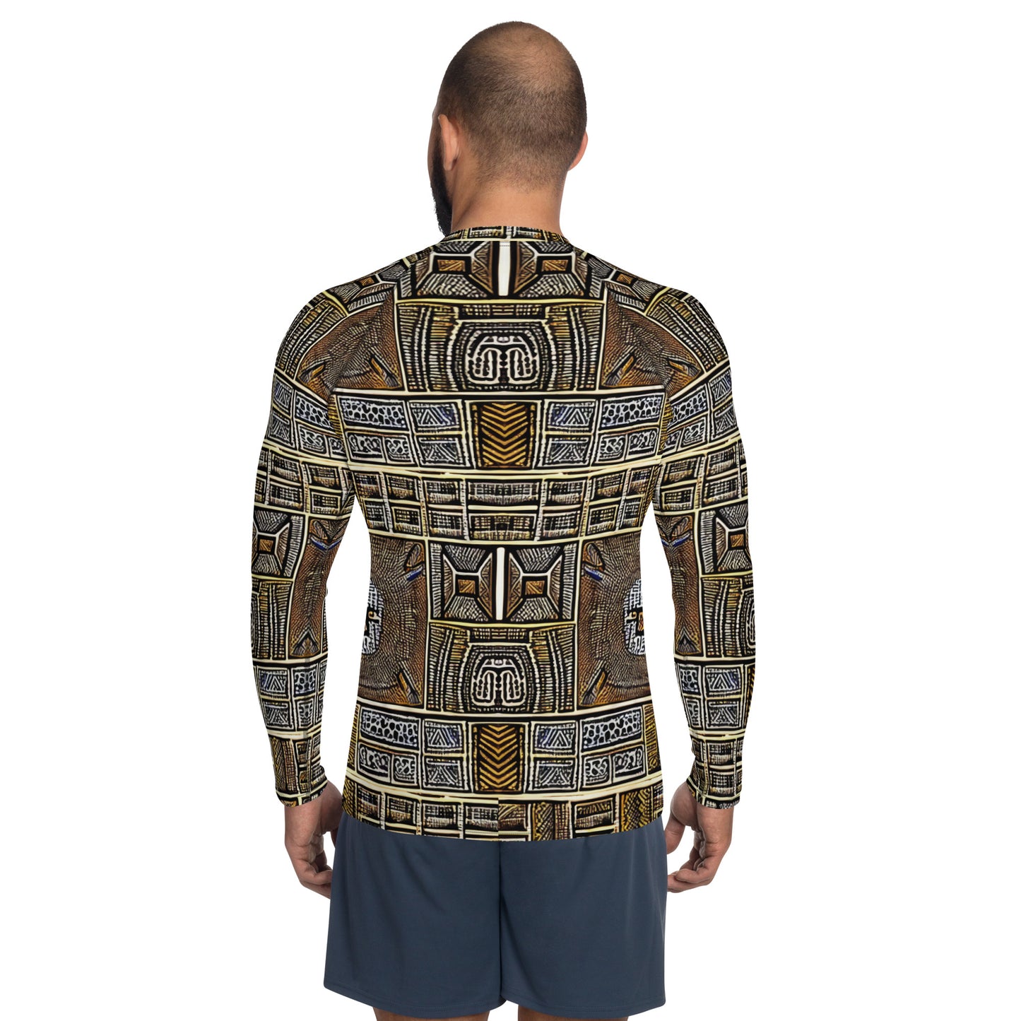 African Print Design Men's Rash Guard - By Boss Melanin