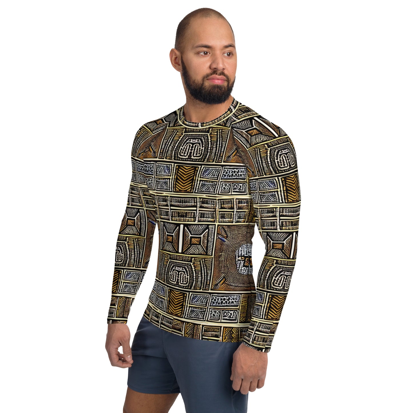 African Print Design Men's Rash Guard - By Boss Melanin