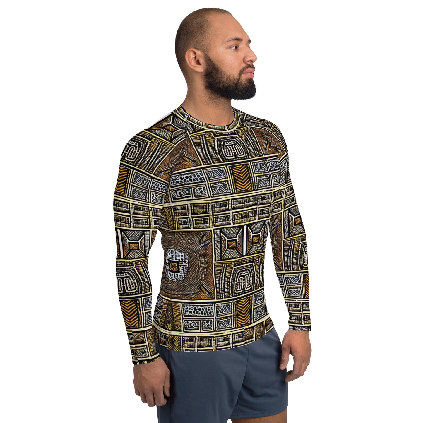 African Print Design Men's Rash Guard - By Boss Melanin