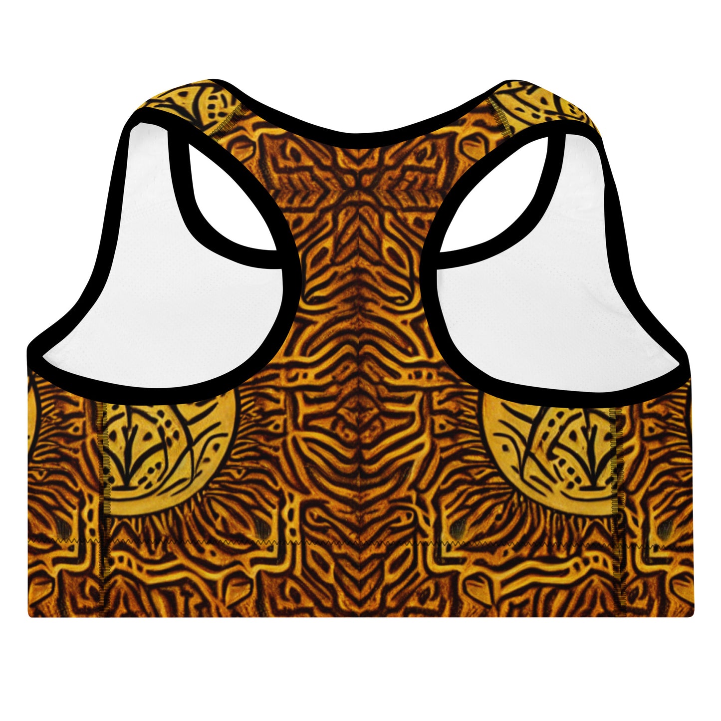 All-over African Print Design Padded Sports Bra