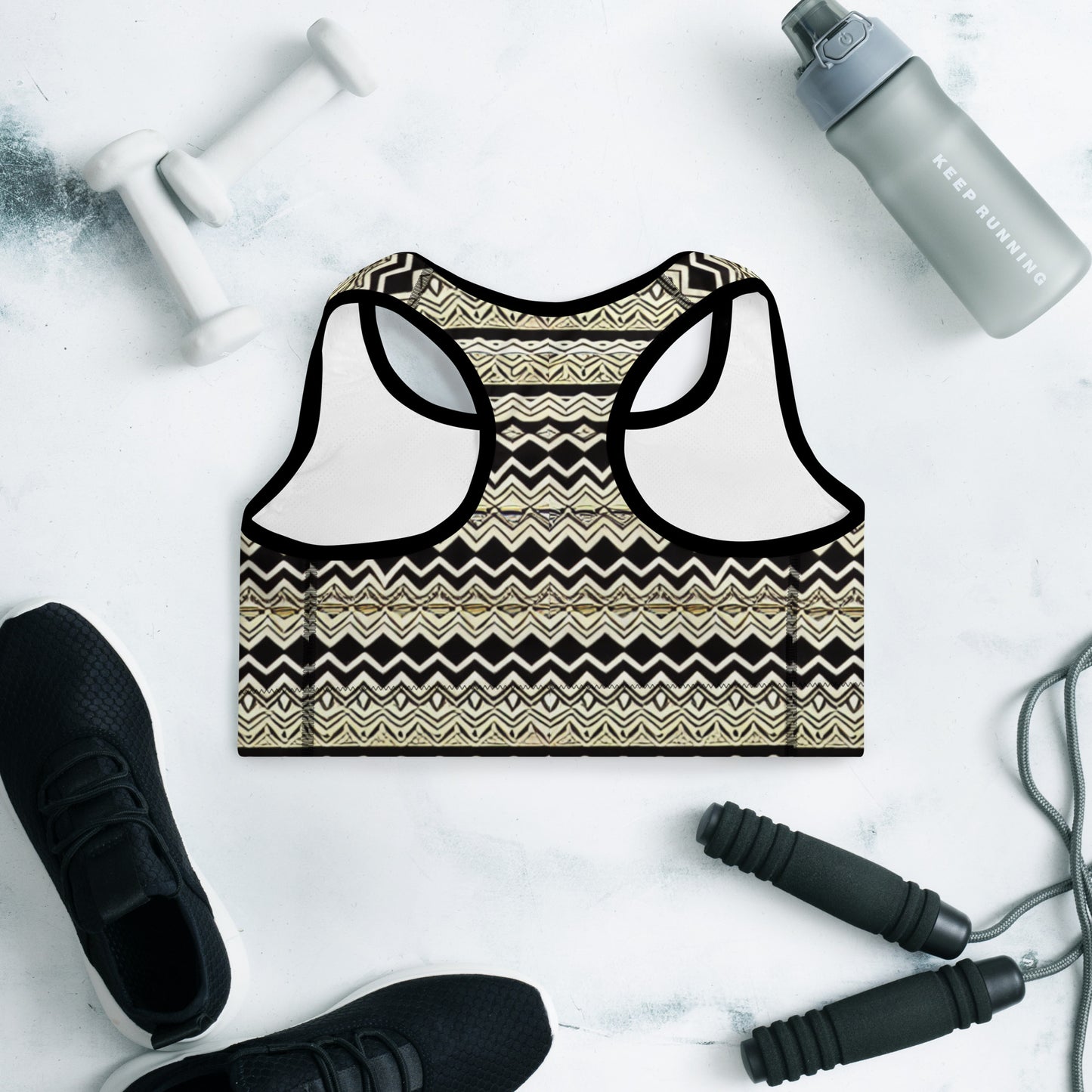 All-over African Style Print - Padded Sports Bra