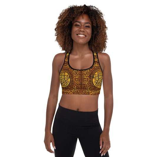 All-over African Print Design Padded Sports Bra