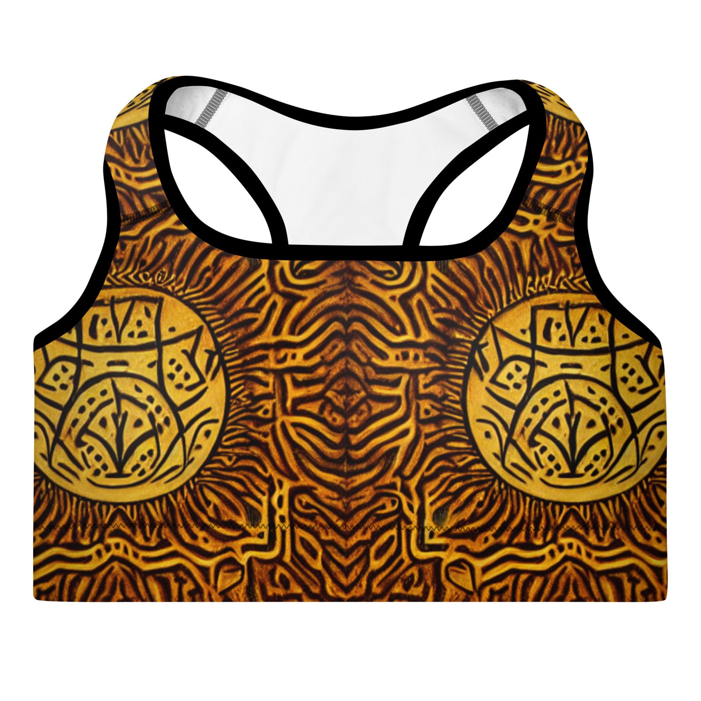 All-over African Print Design Padded Sports Bra