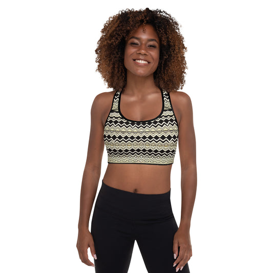 All-over African Style Print - Padded Sports Bra