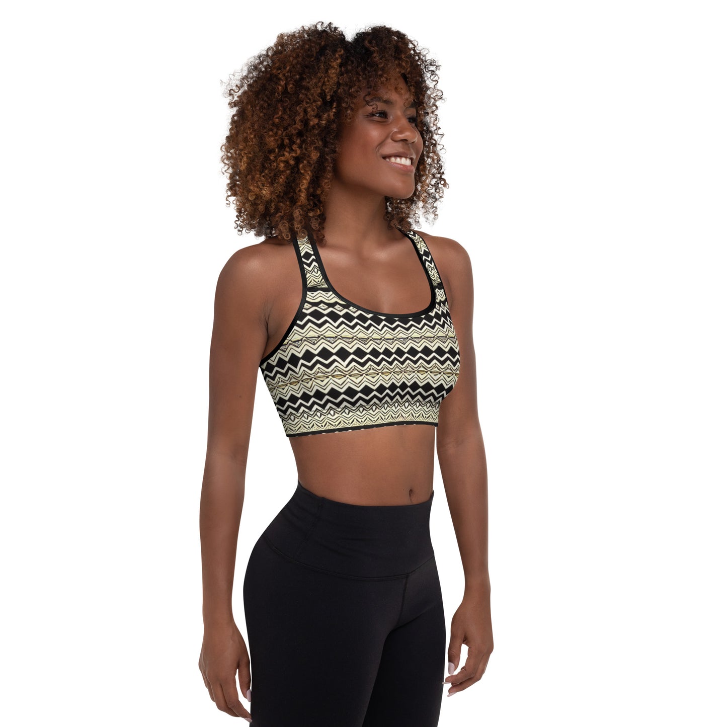 All-over African Style Print - Padded Sports Bra