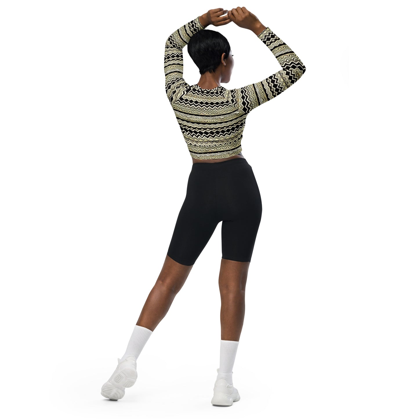 African Print Design special edition - Recycled long-sleeve crop top