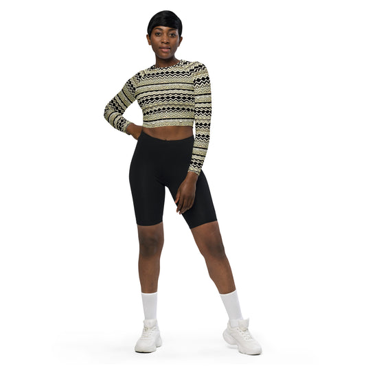 African Print Design special edition - Recycled long-sleeve crop top