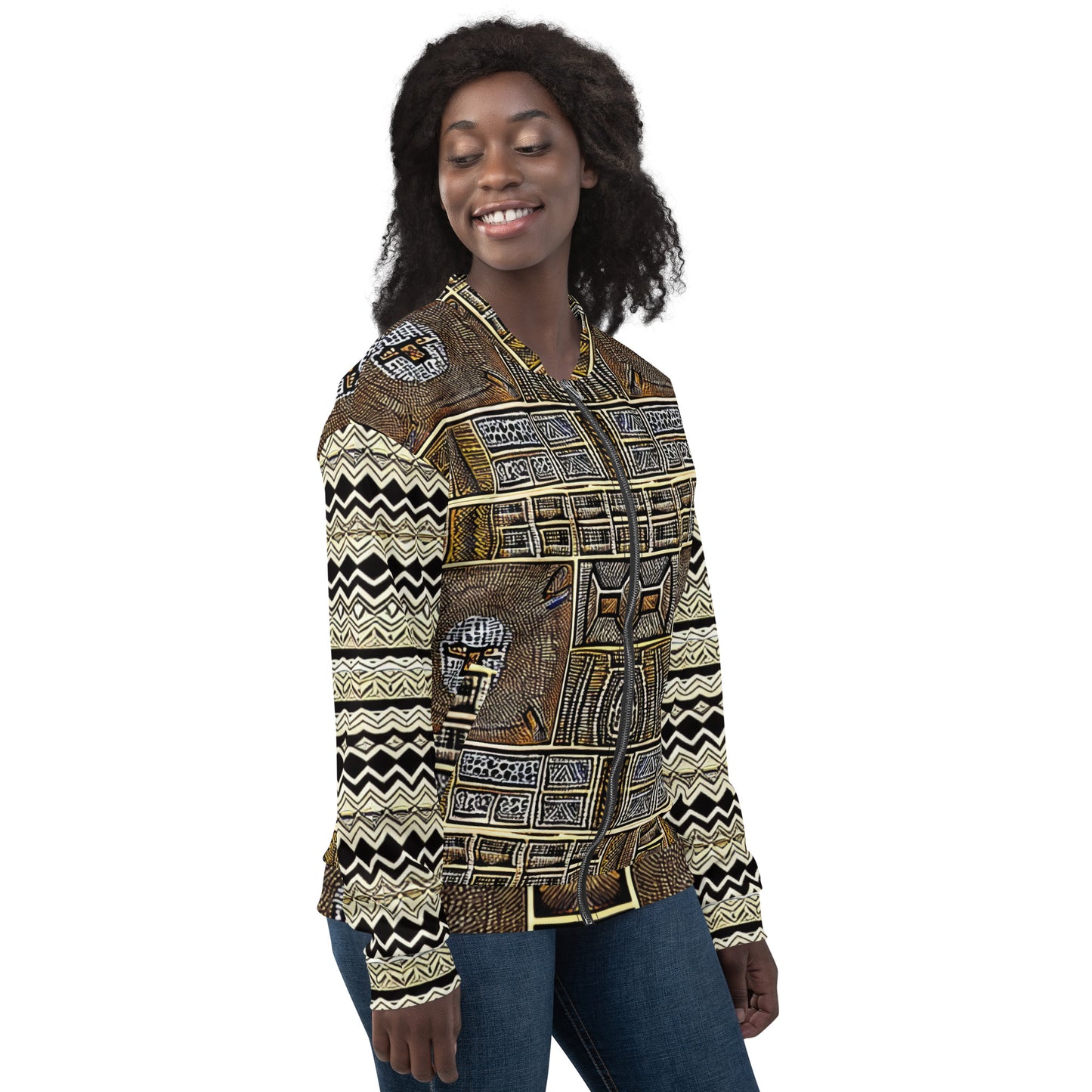 Unique African Design Unisex Bomber Jacket by Boss Melanin