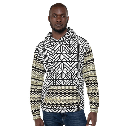 Combination African Print Designed Unisex Hoodie