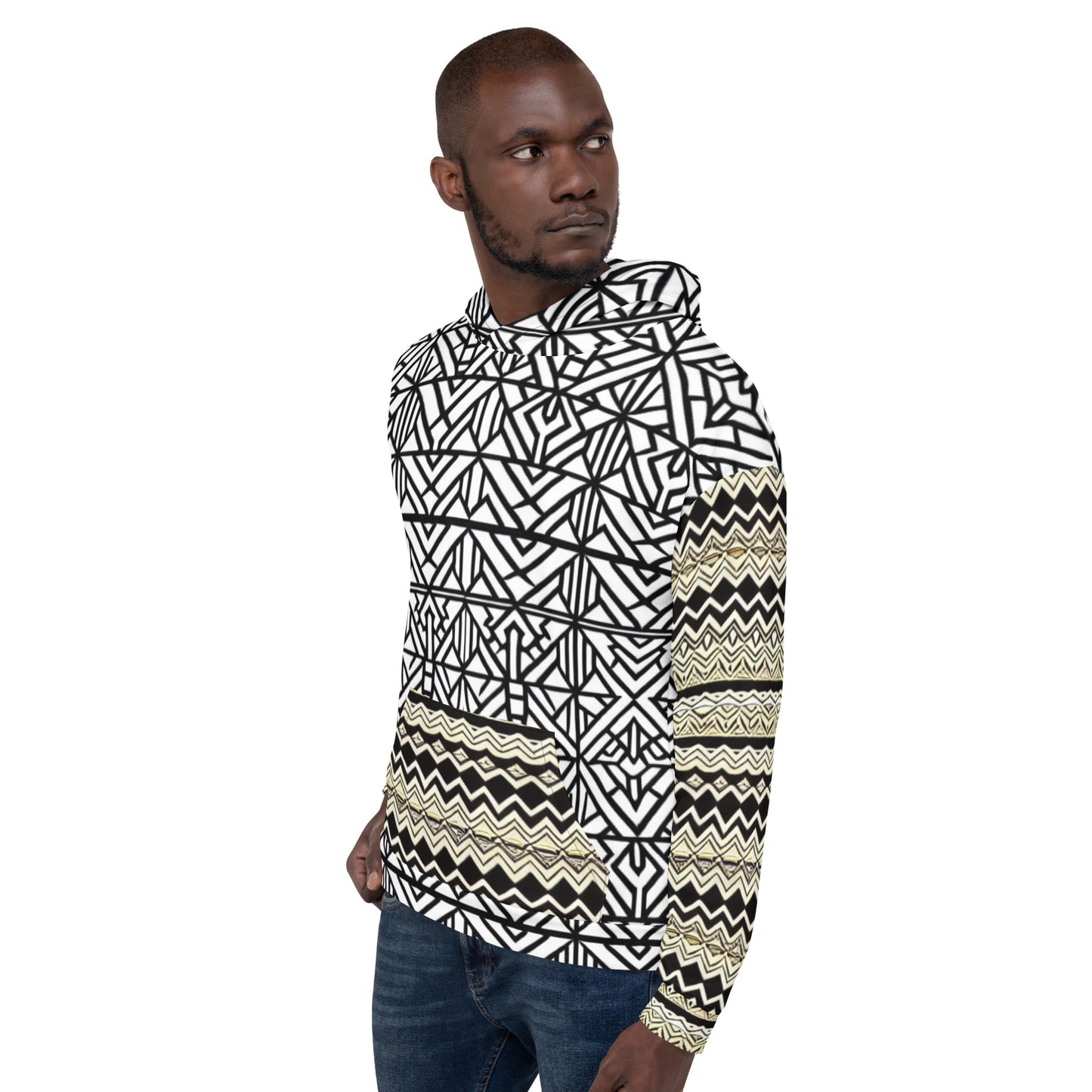 Combination African Print Designed Unisex Hoodie