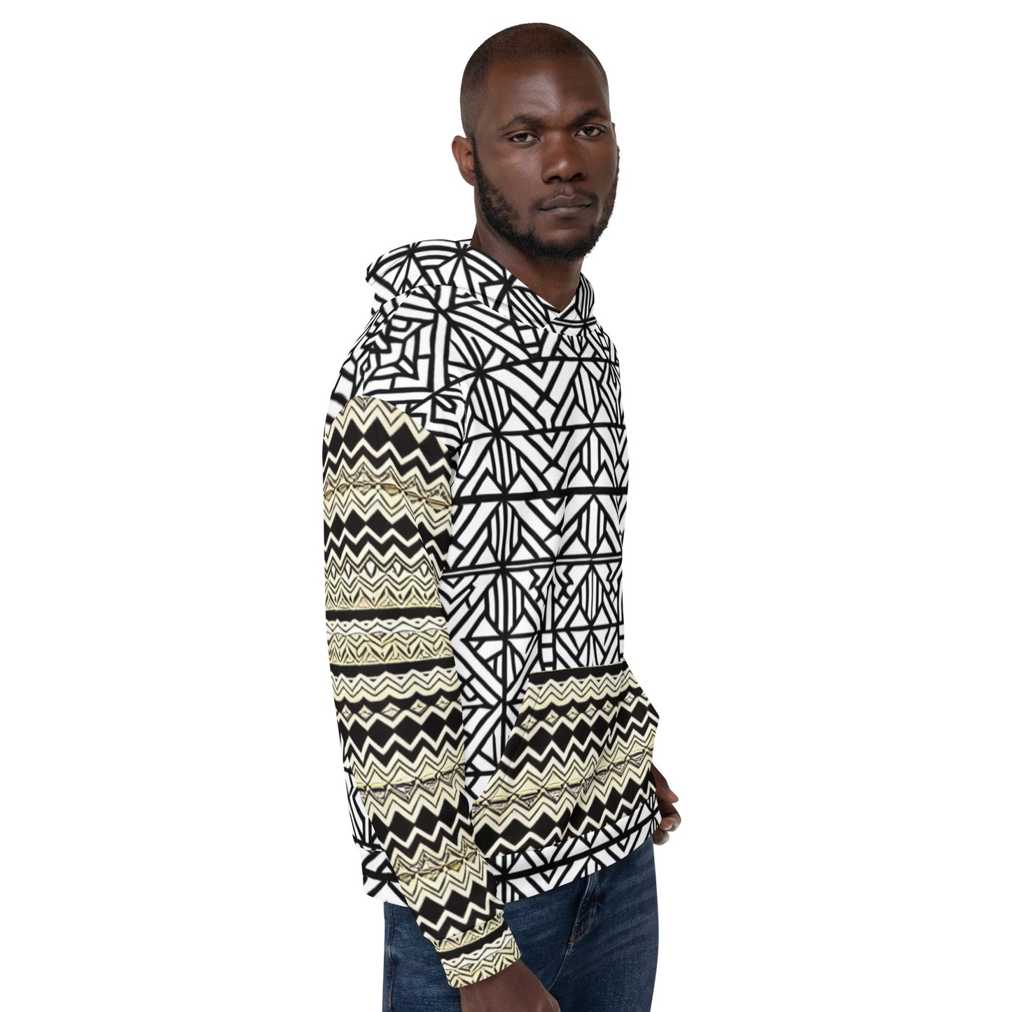 Combination African Print Designed Unisex Hoodie