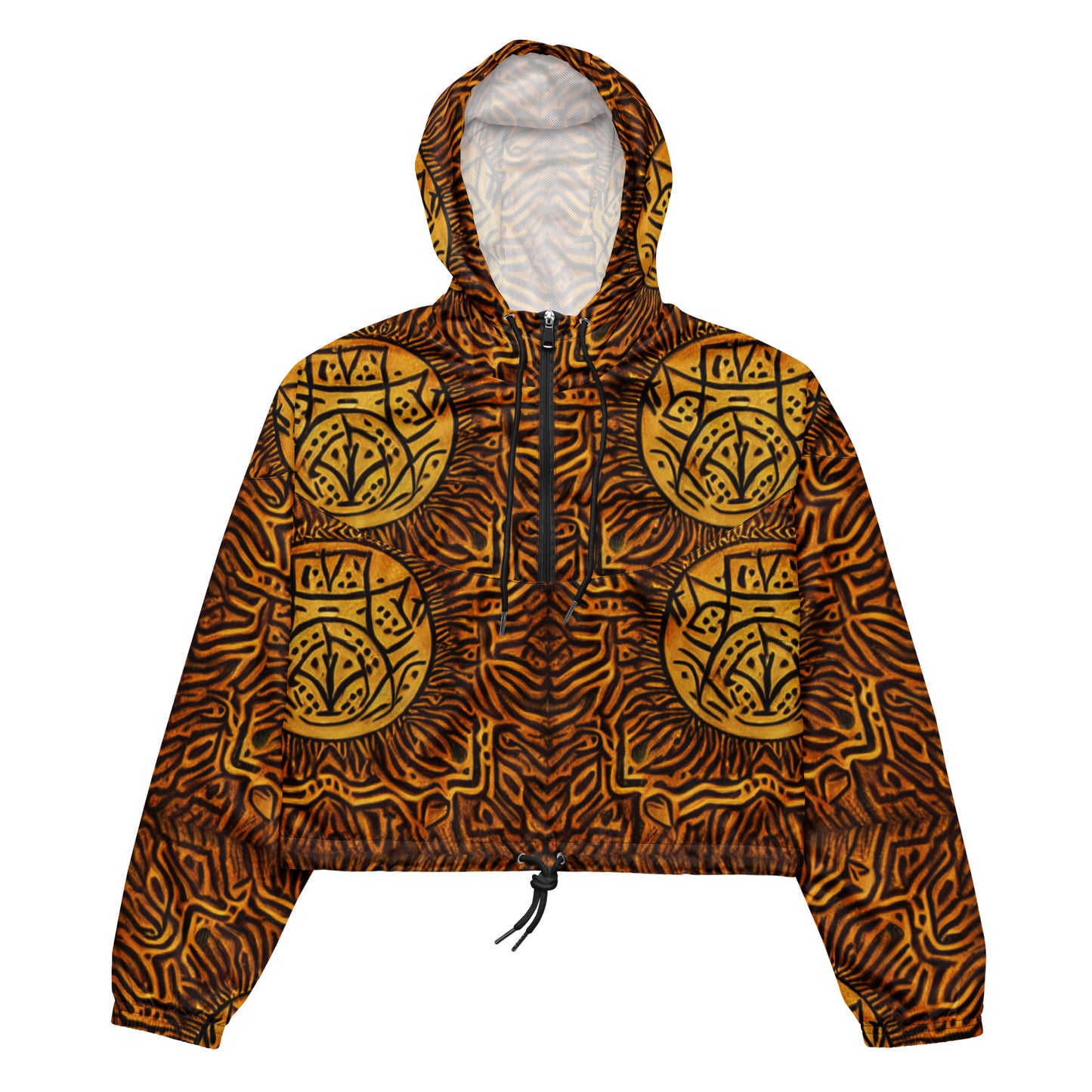 All-over African Print Style Women’s cropped windbreaker