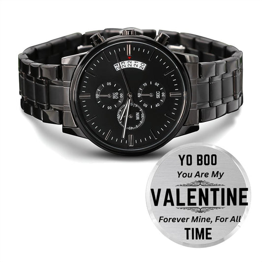 By Your Boo the perfect Valentines Day Gift - an engraved watch for valentines day gift, Birthdays, anniversaries and special occasion gifts, Engraved Watch for Men, Engraved Watch Men
