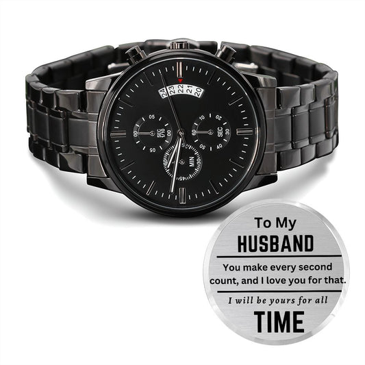 Perfect Husband Gift - an engraved watch for valentines day gift, Birthdays, anniversaries and special occasion gifts, Engraved Watch for Men
