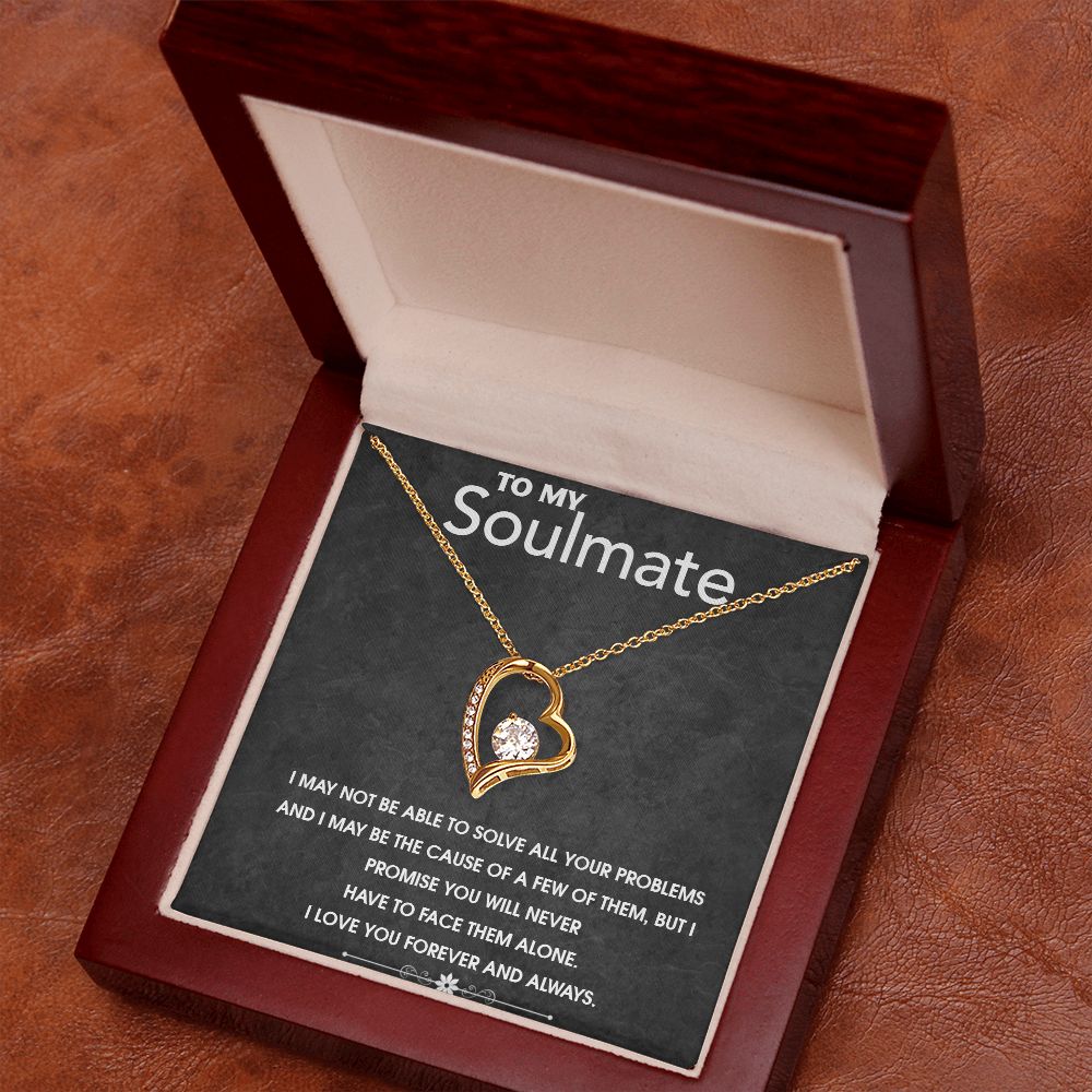 Soul Mate Woman Gift, Melanin Black Woman special Heart Shaped White Gold Plated Necklace with unique Gift card message