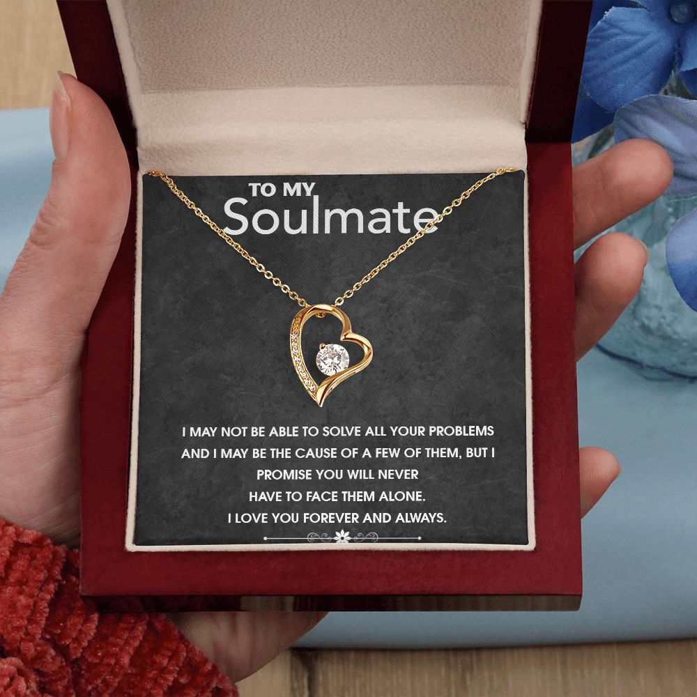 Soul Mate Woman Gift, Melanin Black Woman special Heart Shaped White Gold Plated Necklace with unique Gift card message