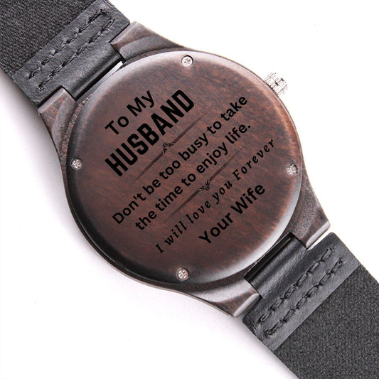 Get your Husband the ultimate time gift personalized mission - an engraved watch for valentines day gift, Birthdays, anniversaries and special occasion gifts, Engraved Watch for Men