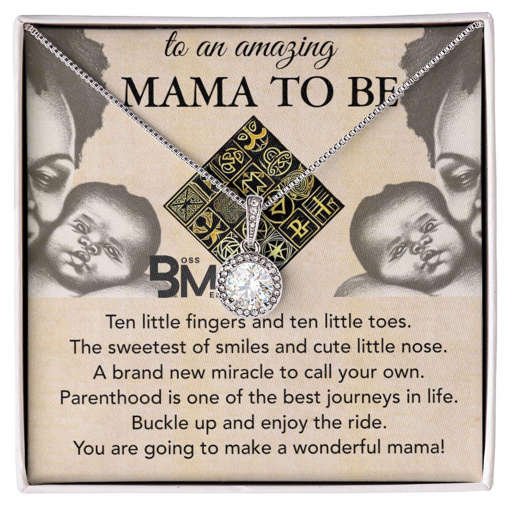 Best Pregnant Black Woman gift - White gold dipped high quality crystal encrusted Eternal hope pendant & necklace  & chain