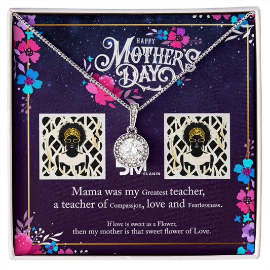 White gold dipped high quality crystal encrusted Eternal hope pendant & necklace  & chain for Beautiful, strong Black Mother