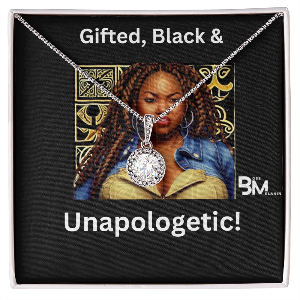 Gifted, Black and unapologetic white gold dipped Gift Pendant