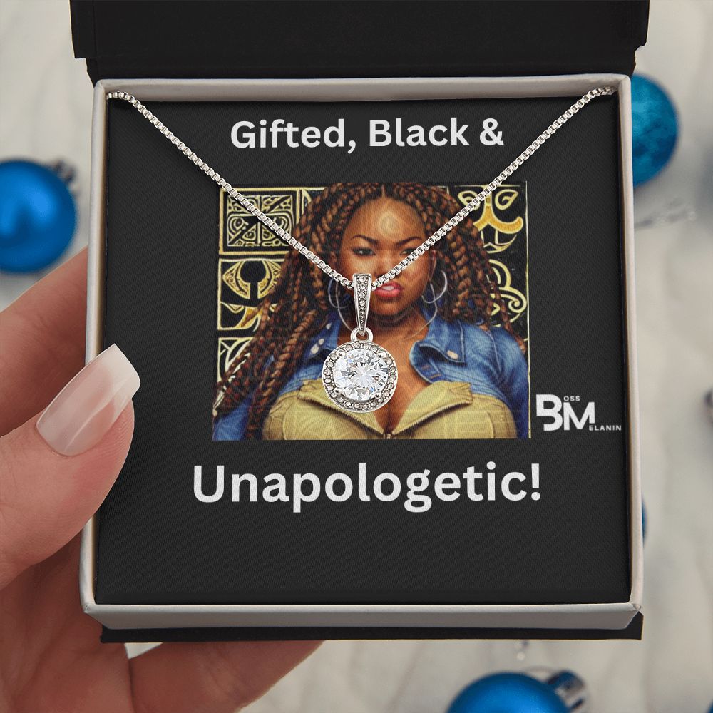 Gifted, Black and unapologetic white gold dipped Gift Pendant